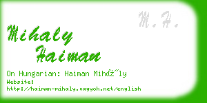 mihaly haiman business card